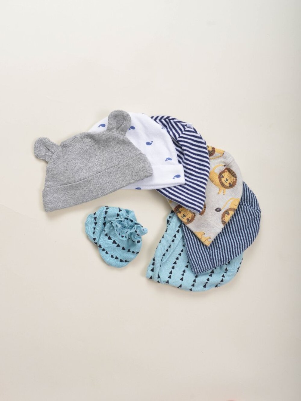 Baby Cotton Knit Hats Bundle of 6 Newborn
